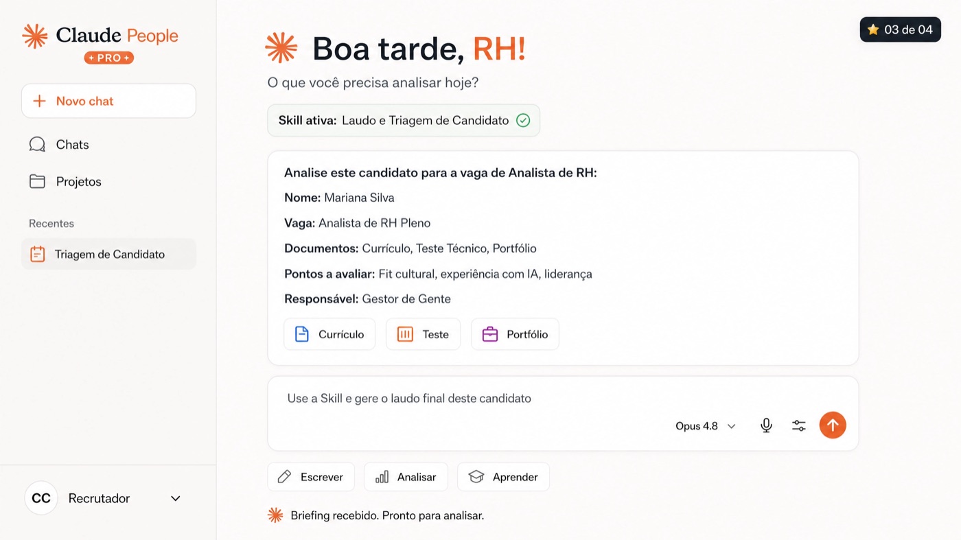 Briefing preenchido pronto pra enviar ao Claude